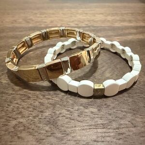 Roxanne Assoulin Gold and White Bracelet Set